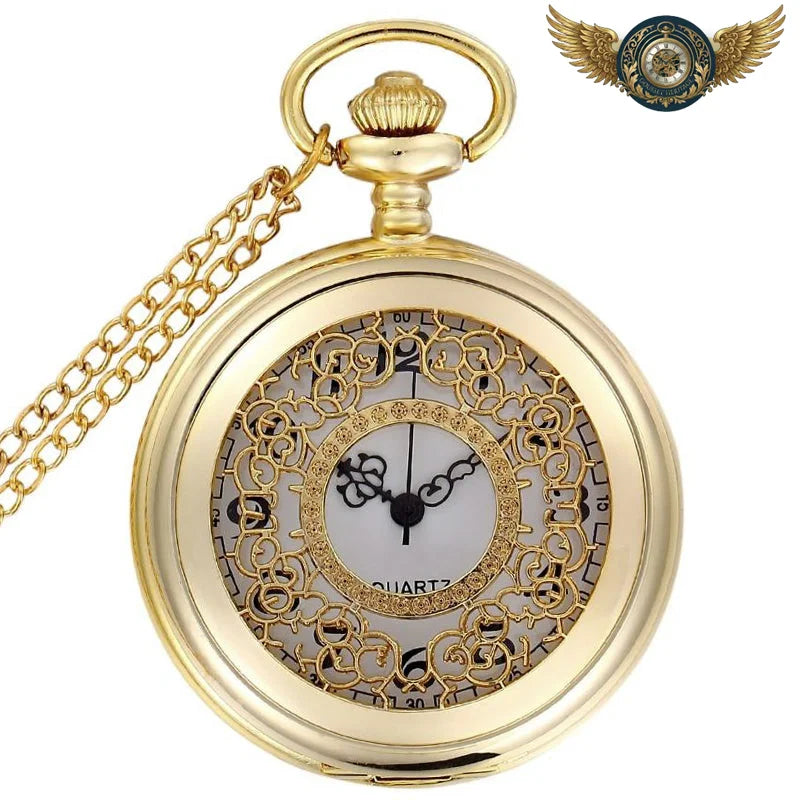 L'Aristocrate - Montre Gousset Demi-Chasseur à Filigrane Floral - Or - Gousset-heritage