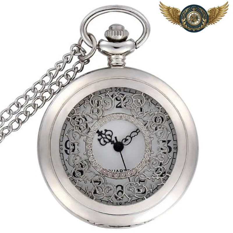L'Aristocrate - Montre Gousset Demi-Chasseur à Filigrane Floral - Argent - Gousset-heritage