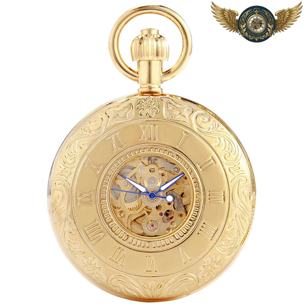 L'Aristocrate - Montre Gousset Squelette Mécanique Or Gravée - Vue 2 - Gousset-heritage