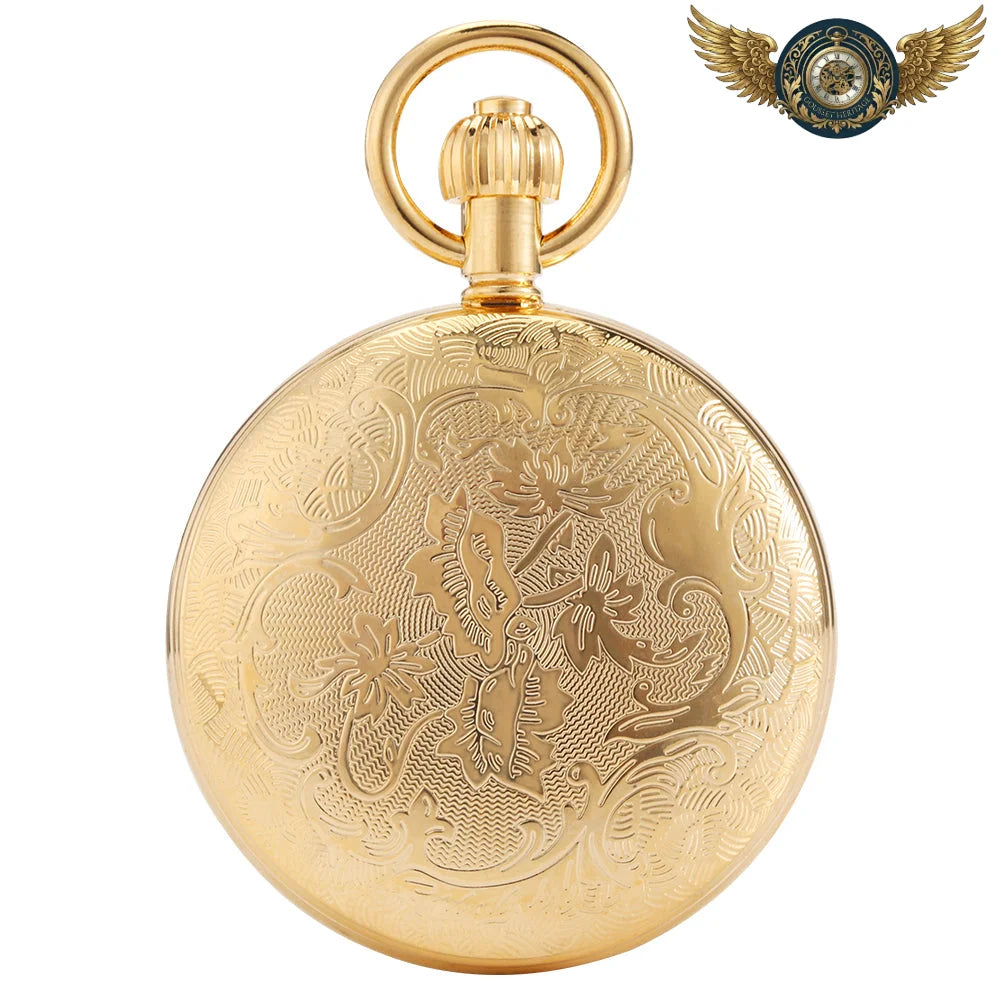L'Aristocrate - Montre Gousset Squelette Mécanique Or Gravée - Vue 3 - Gousset-heritage