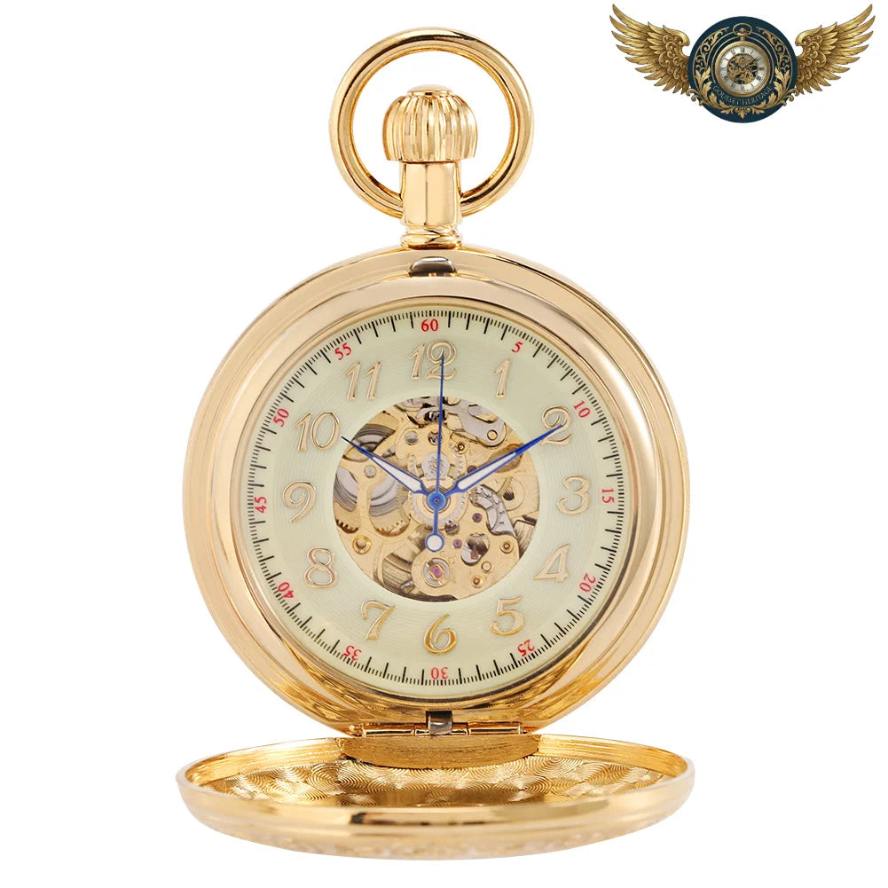 L'Aristocrate - Montre Gousset Squelette Mécanique Or Gravée - Vue 4 - Gousset-heritage