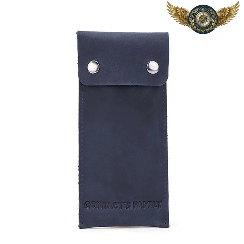 L'Armure du Gentleman - Écrin de Voyage Gousset Cuir Patiné - bleu marine - Gousset-heritage