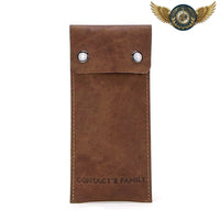 L'Armure du Gentleman - Écrin de Voyage Gousset Cuir Patiné - modèle marron - Gousset-heritage