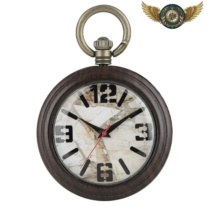 L'Artisanat Bohème - Montre de poche bois & Cadran Marbré Quartz - Vue 1 - Gousset-heritage