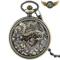 L'Ascension – Montre Gousset Automatique Bronze Gravé Phénix - Gousset-heritage