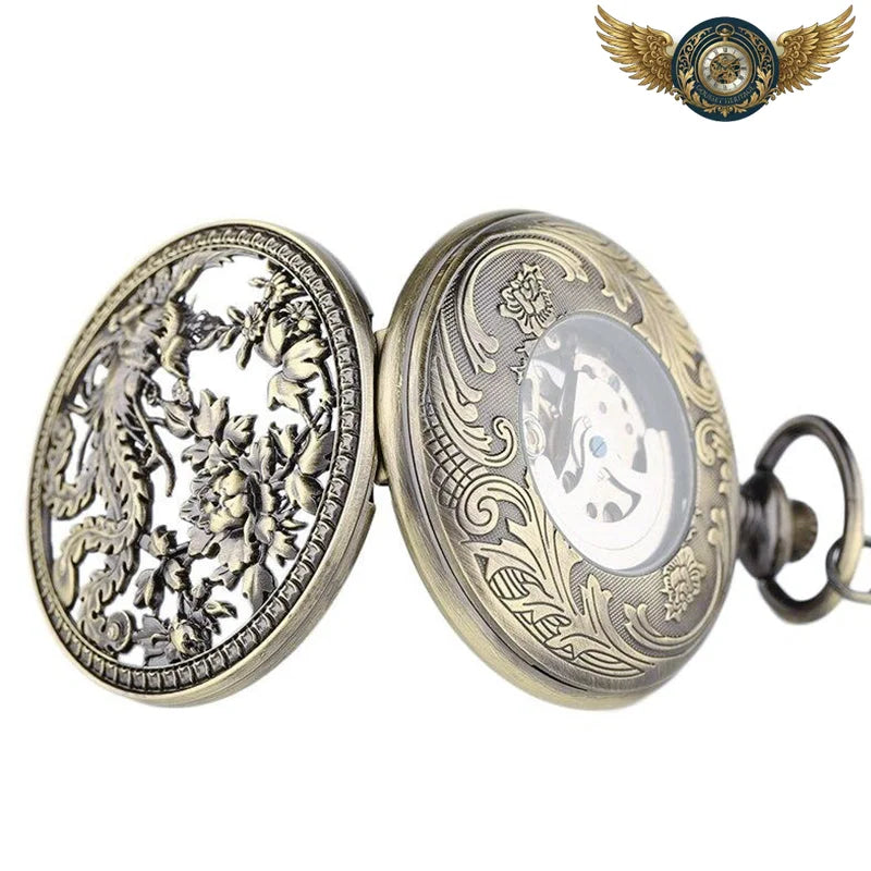 L'Ascension – Montre Gousset Automatique Bronze Gravé Phénix - Vue 5 - Gousset-heritage
