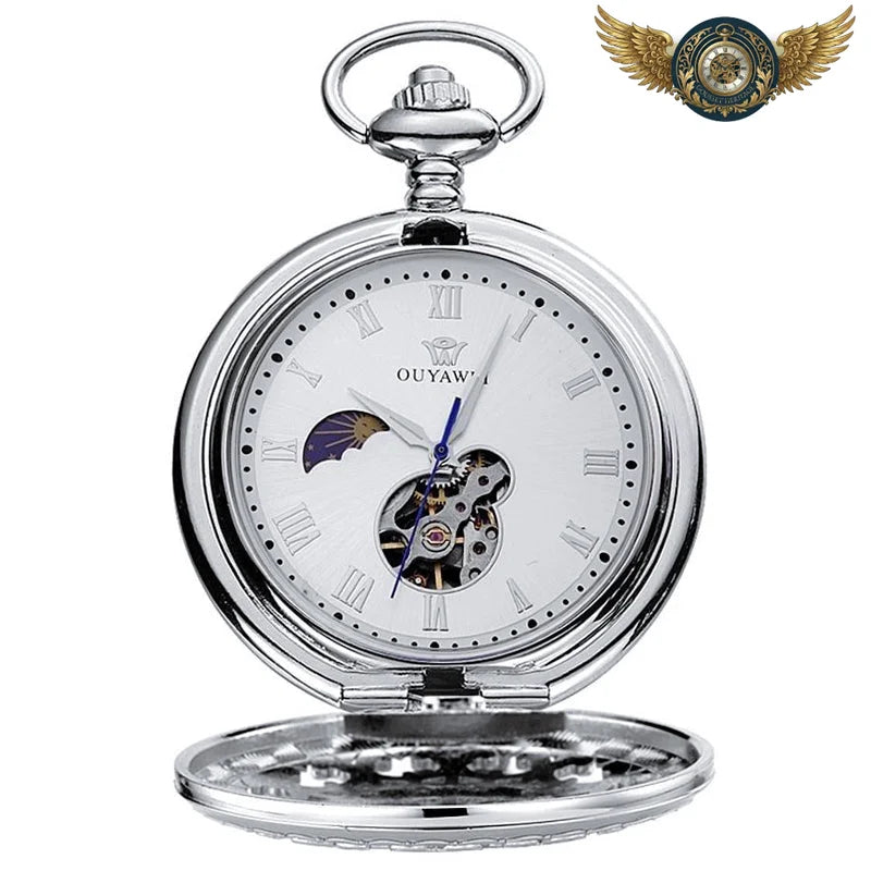 L'Astral - Montre Gousset Mécanique Phase Lunaire & Squelette - Argent - Gousset-heritage