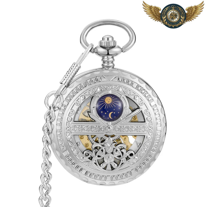 L'Astral – Montre Gousset Mécanique Demi-Chasseur Céleste - Argent - Gousset-heritage