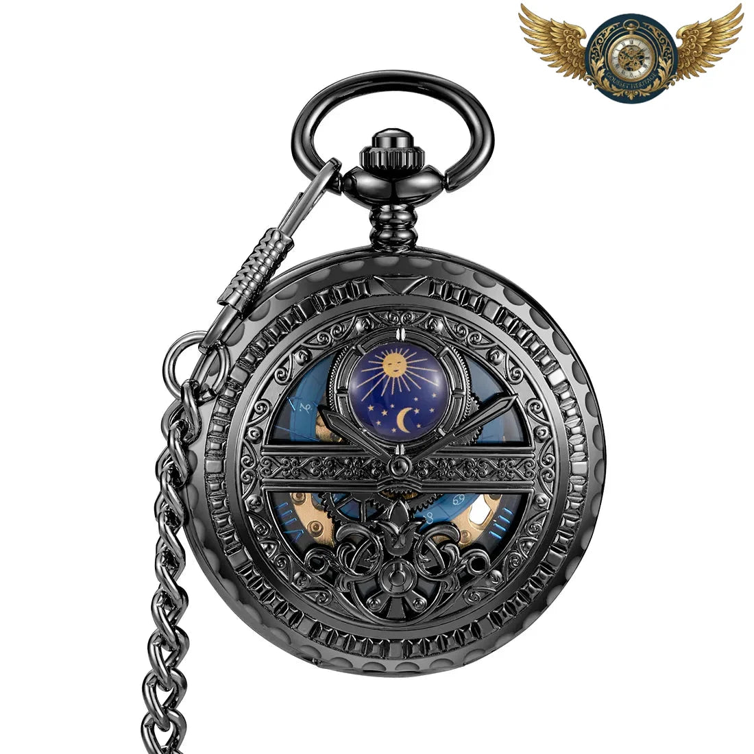 L'Astral – Montre Gousset Mécanique Demi-Chasseur Céleste - Noir - Gousset-heritage