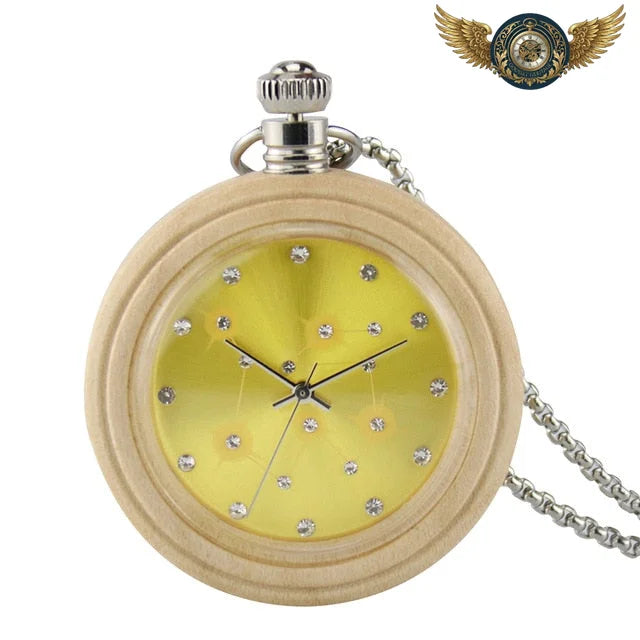 L'Astre Céleste - Montre Gousset en Bambou & Cadran Étoilé - Bois blanc - Gousset-heritage