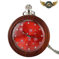L'Astre Céleste - Montre Gousset en Bambou & Cadran Étoilé - modèle Bois rouge - Gousset-heritage