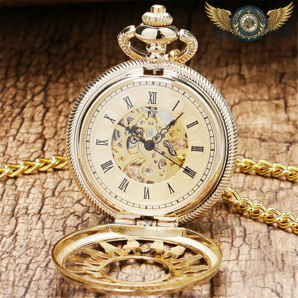 L'Astre Solaire - Montre Gousset Mécanique Squelettée Dorée - Vue 2 - Gousset-heritage