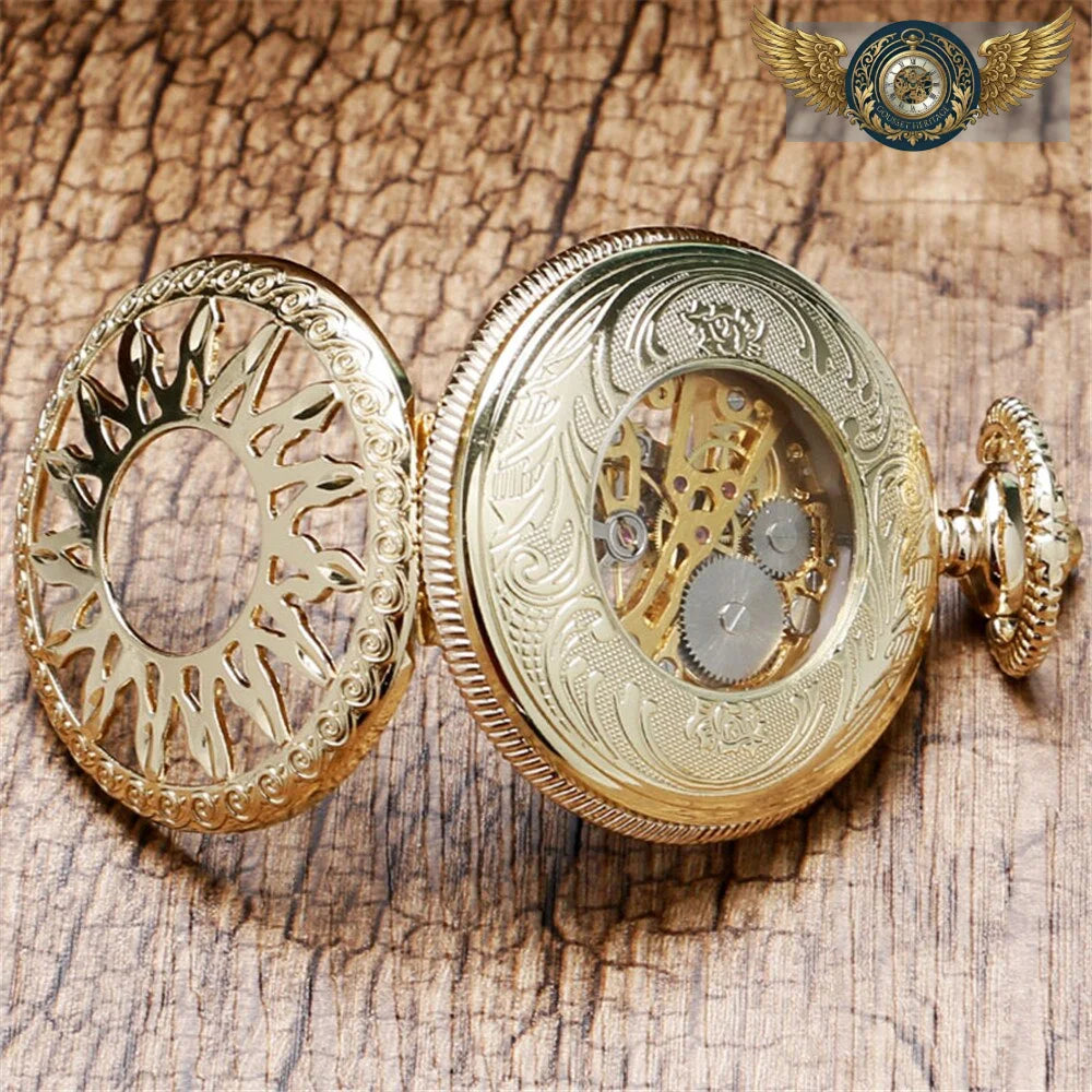 L'Astre Solaire - Montre Gousset Mécanique Squelettée Dorée - Vue 3 - Gousset-heritage