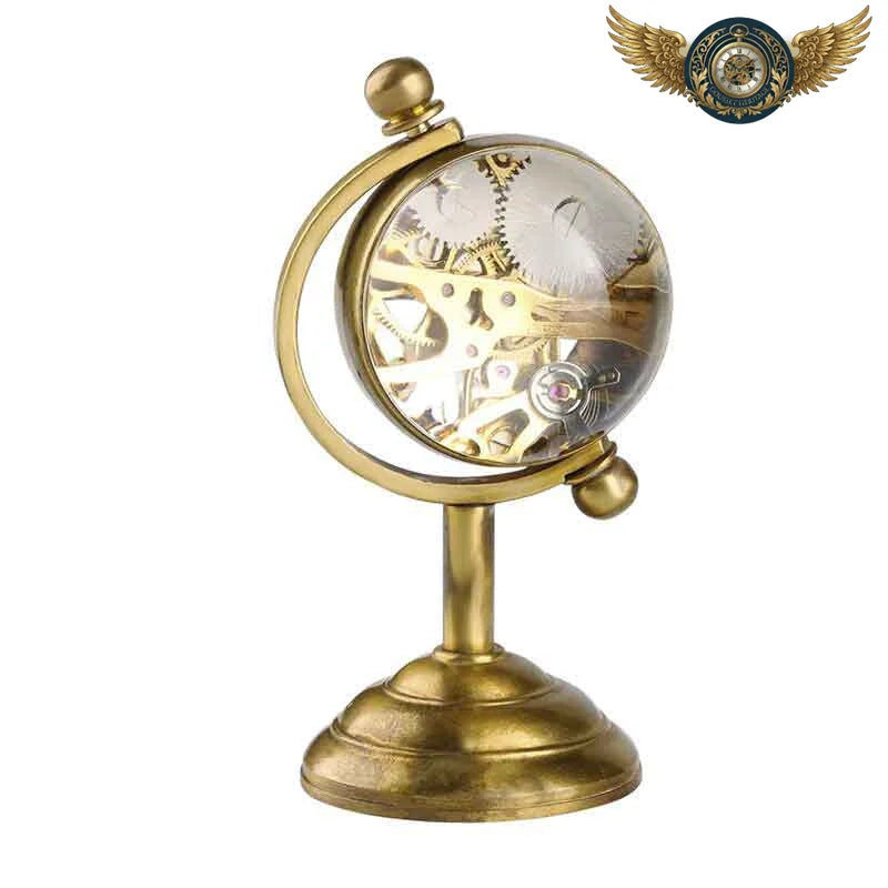 L'Astrolabe - Horloge de Bureau Squelette Laiton Pivotant - Vue 2 - Gousset-heritage