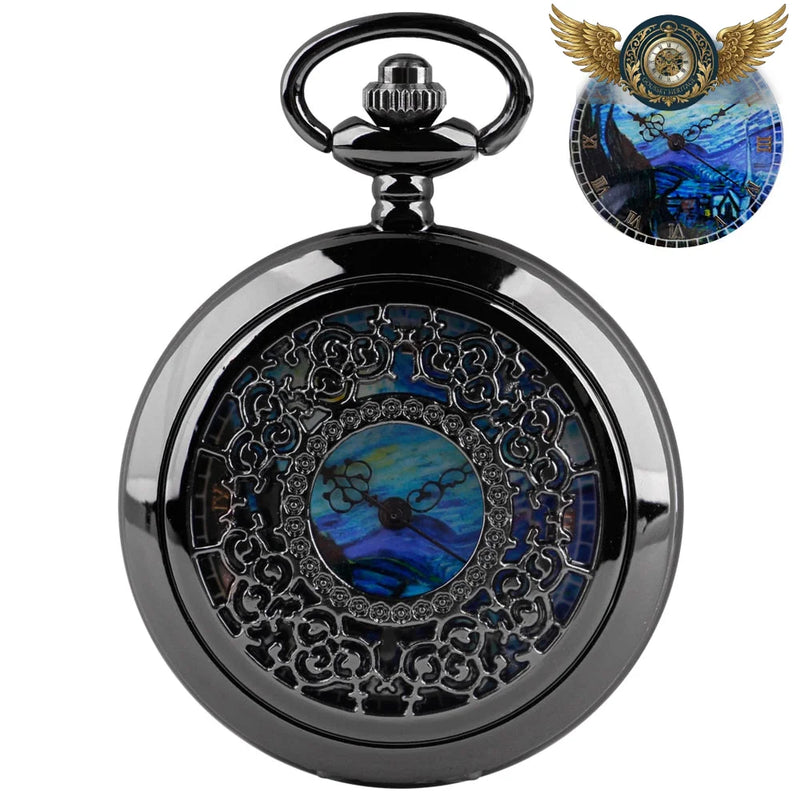 L'Astrolabe - Montre Gousset Demi-Chasseur Cadran Céleste Quartz