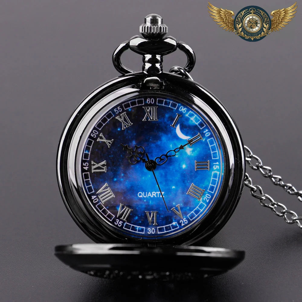 L'Astrolabe - Montre Gousset Demi-Chasseur Cadran Céleste Quartz - Vue 4 - Gousset-heritage