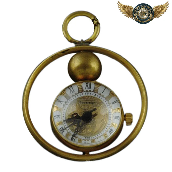 L'Astrolabe - Montre Pendentif Mécanique Squelette Bronze Antique - Vue 1 - Gousset-heritage