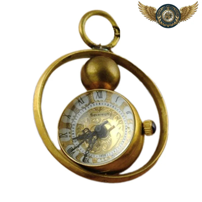 L'Astrolabe - Montre Pendentif Mécanique Squelette Bronze Antique - Vue 4 - Gousset-heritage