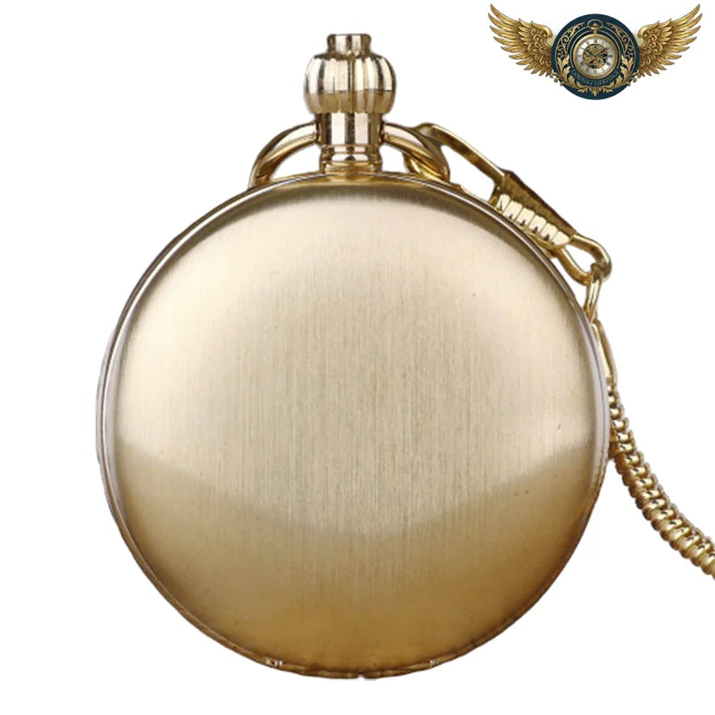 L'Astronome - Montre de Poche Mécanique Double Hunter Dorée