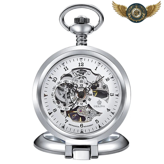 L'Atelier Squelette – Montre Gousset Mécanique à Clapet Dandy - Argent - Gousset-heritage