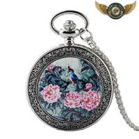 L'Aube Fleurie - Montre Pendentif Quartz 50mm Argenté - Gousset-heritage