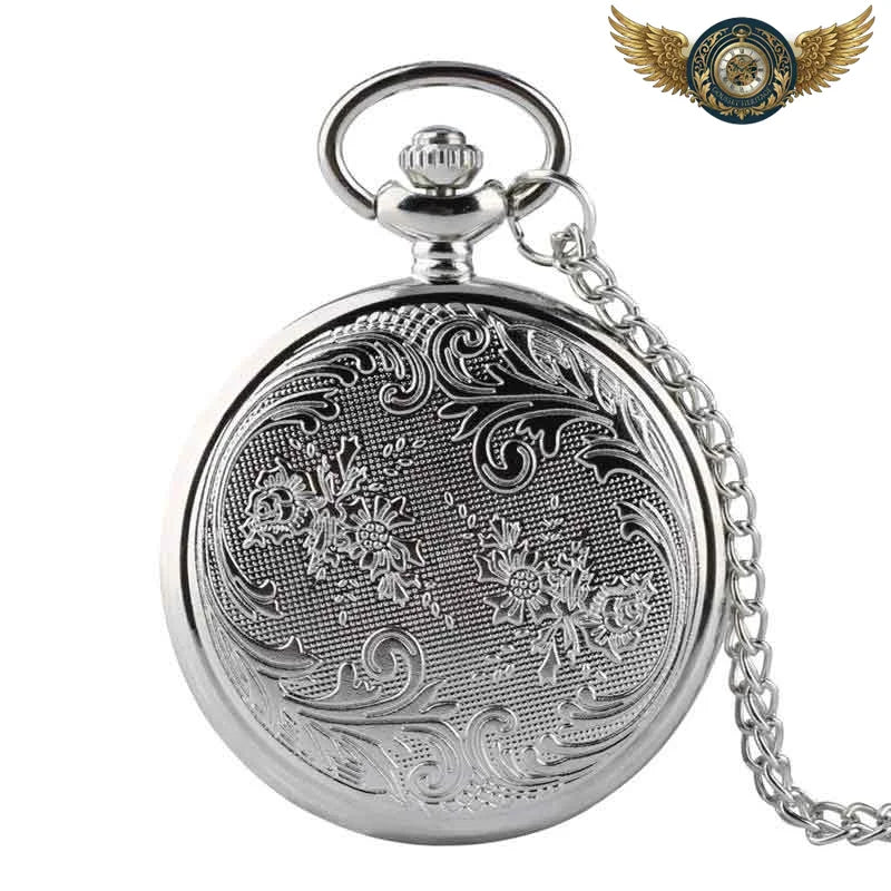 L'Aube Fleurie - Montre Pendentif Quartz 50mm Argenté - Vue 4 - Gousset-heritage