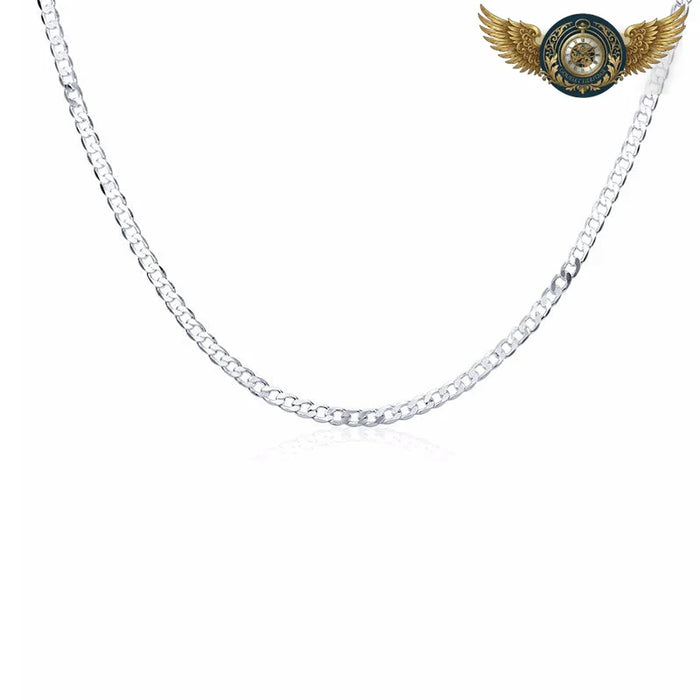 L'Audace Argent - Chaîne Gourmette Sautoir 4mm 925 Poli - 75cm - Gousset-heritage