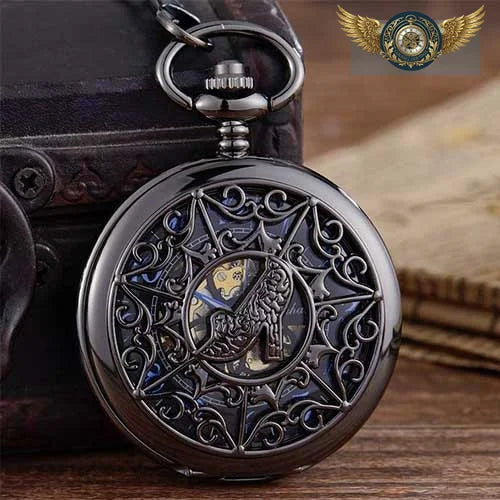 L'Audacieuse - Montre Gousset Mécanique Chasseur Escarpin - Noir - Gousset-heritage