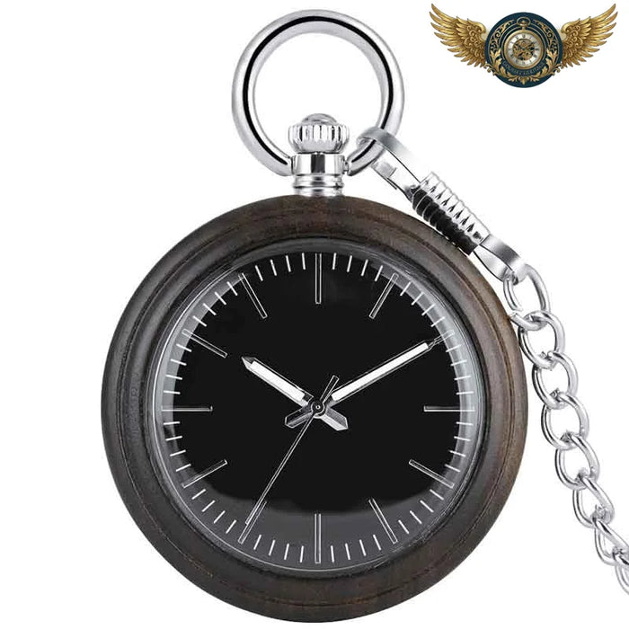 L'Authentique - Montre Gousset Bois Wengé Minimaliste Quartz - Vue 1 - Gousset-heritage