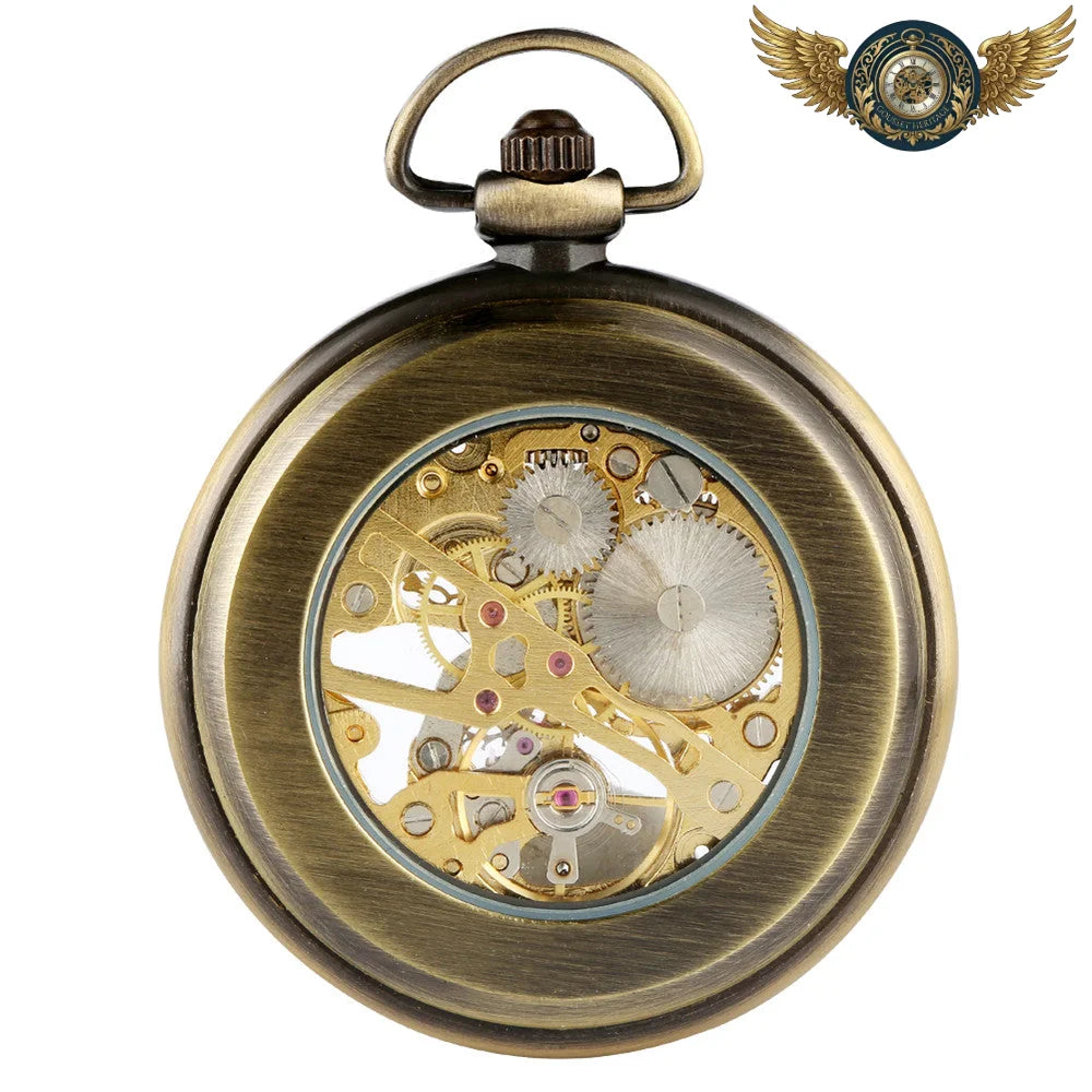 L'Automate Bronze Antique - Montre Gousset Squelette Mécanique - Vue 3 - Gousset-heritage