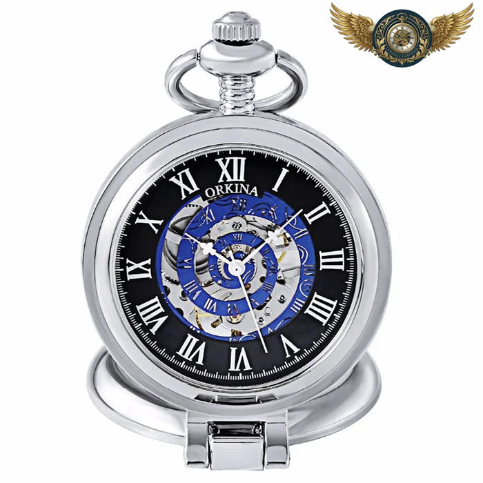 L'Automate Cobalt - Montre Gousset Squelette Automatique Acier - Vue 1 - Gousset-heritage