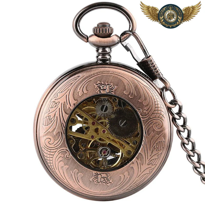 L'Automate Cuivré | Montre Gousset Squelette Automatique - Vue 3 - Gousset-heritage