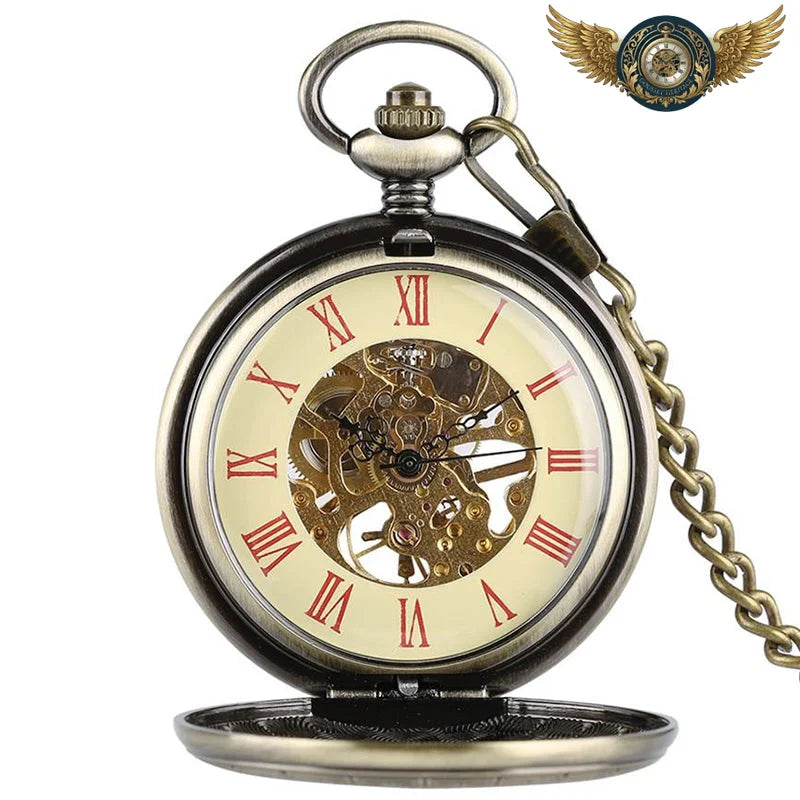 L'Automate Victorien - Montre Gousset Squelette Automatique Bronze