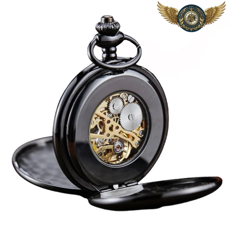 L'Automatique Spectaculaire - Montre Gousset Double Chasseur Squelette - Noir - Gousset-heritage