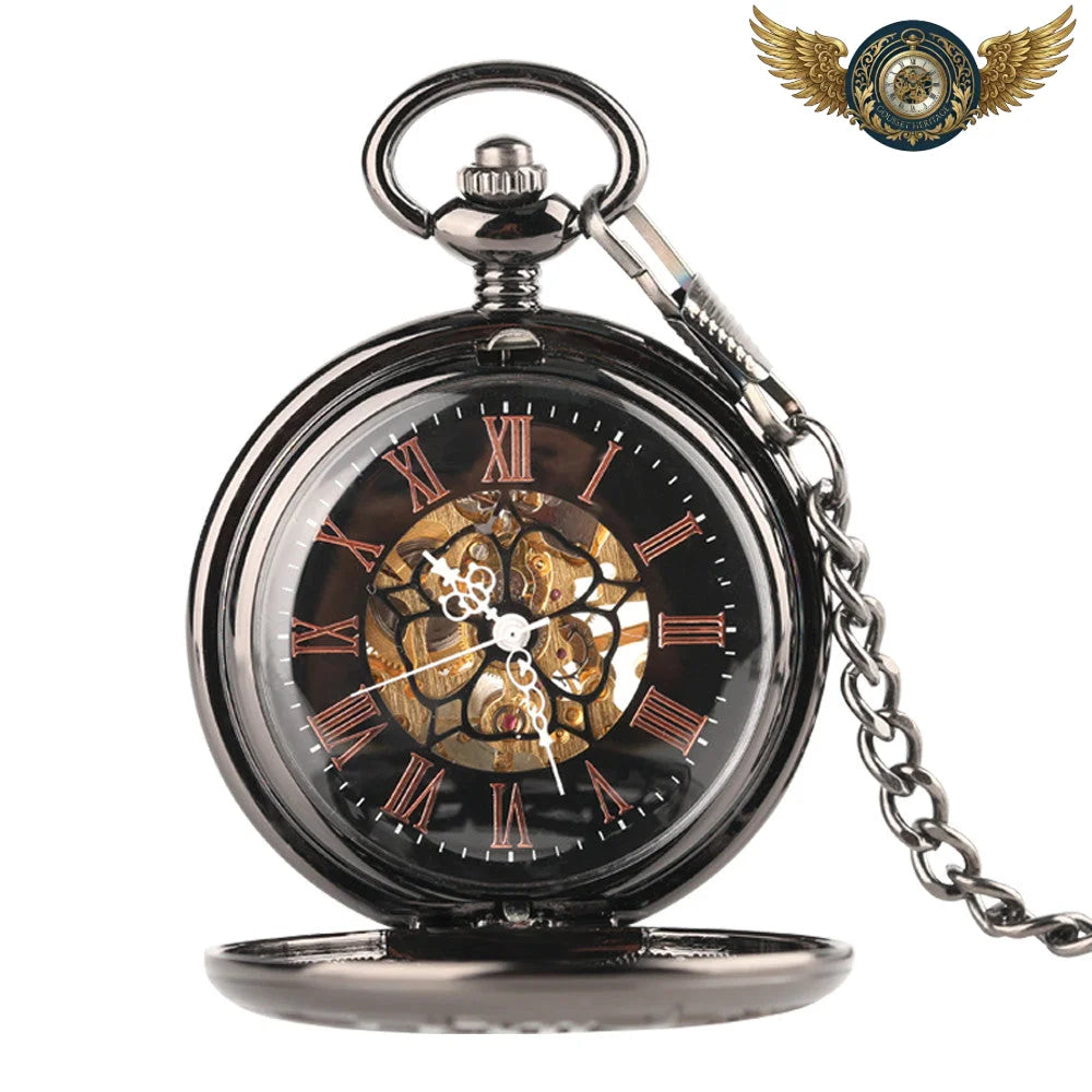 L'Automatiste – Montre Gousset Demi-Chasseur Squelette Noir - Vue 2 - Gousset-heritage