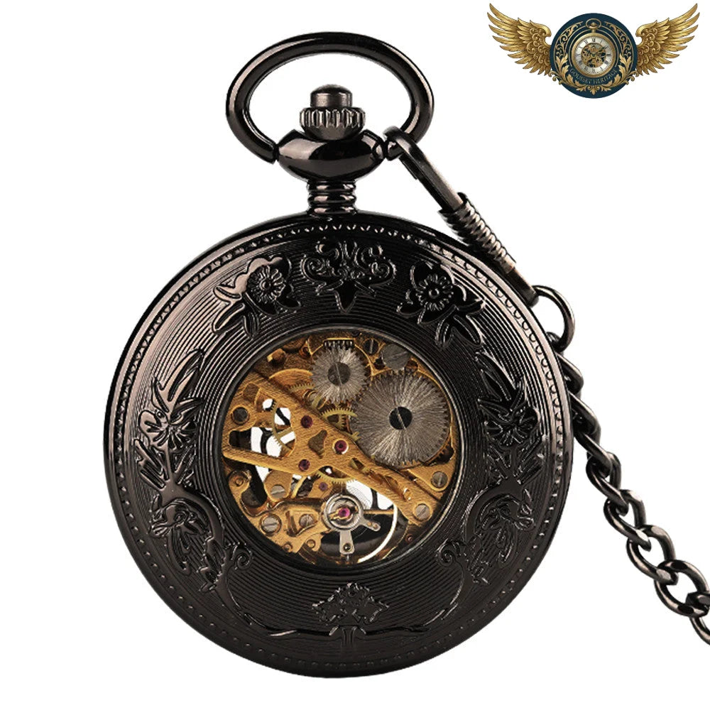 L'Automatiste – Montre Gousset Demi-Chasseur Squelette Noir - Vue 3 - Gousset-heritage