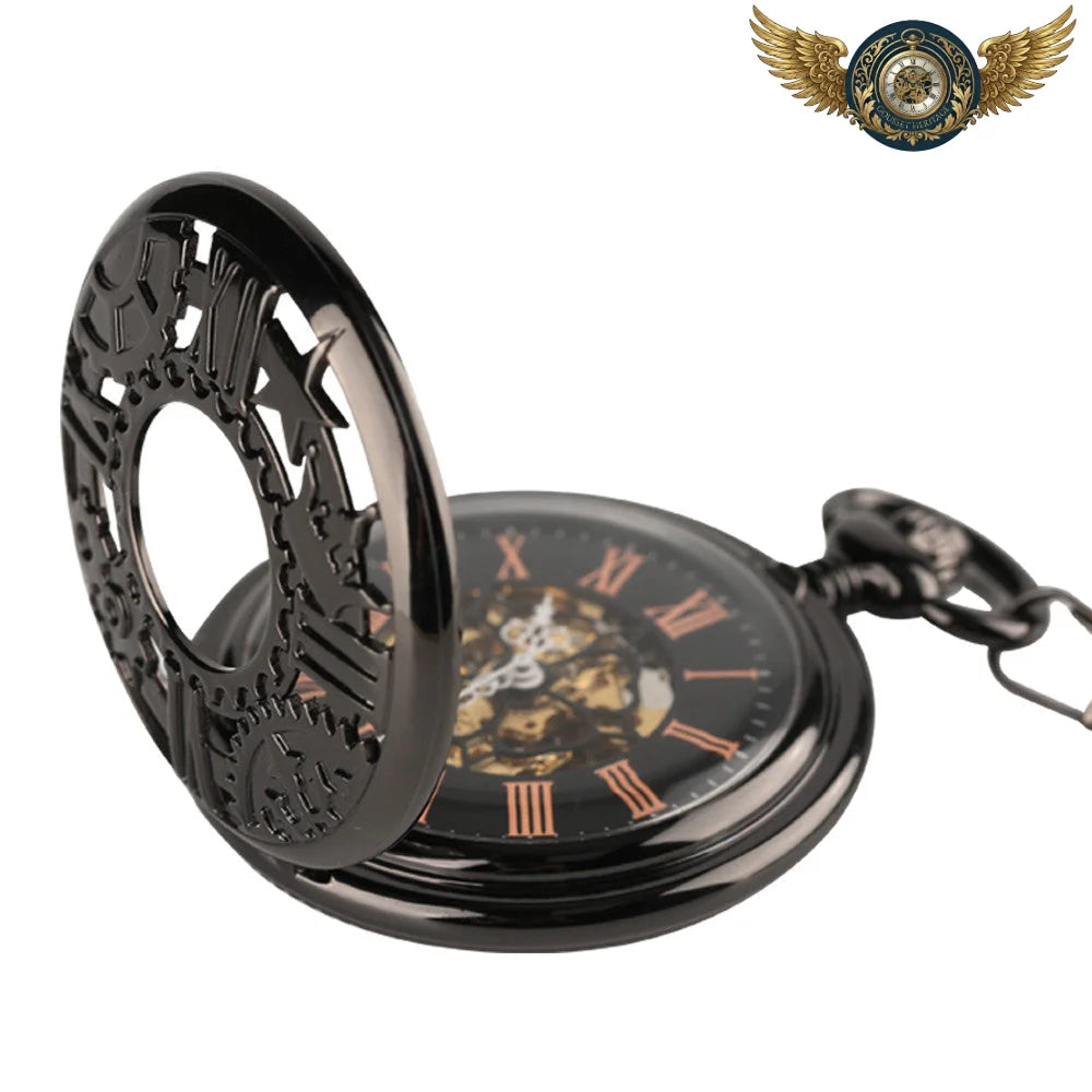 L'Automatiste – Montre Gousset Demi-Chasseur Squelette Noir - Vue 4 - Gousset-heritage