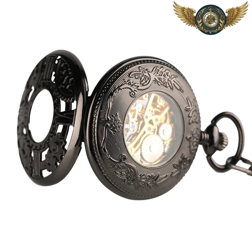 L'Automatiste – Montre Gousset Demi-Chasseur Squelette Noir - Vue 6 - Gousset-heritage