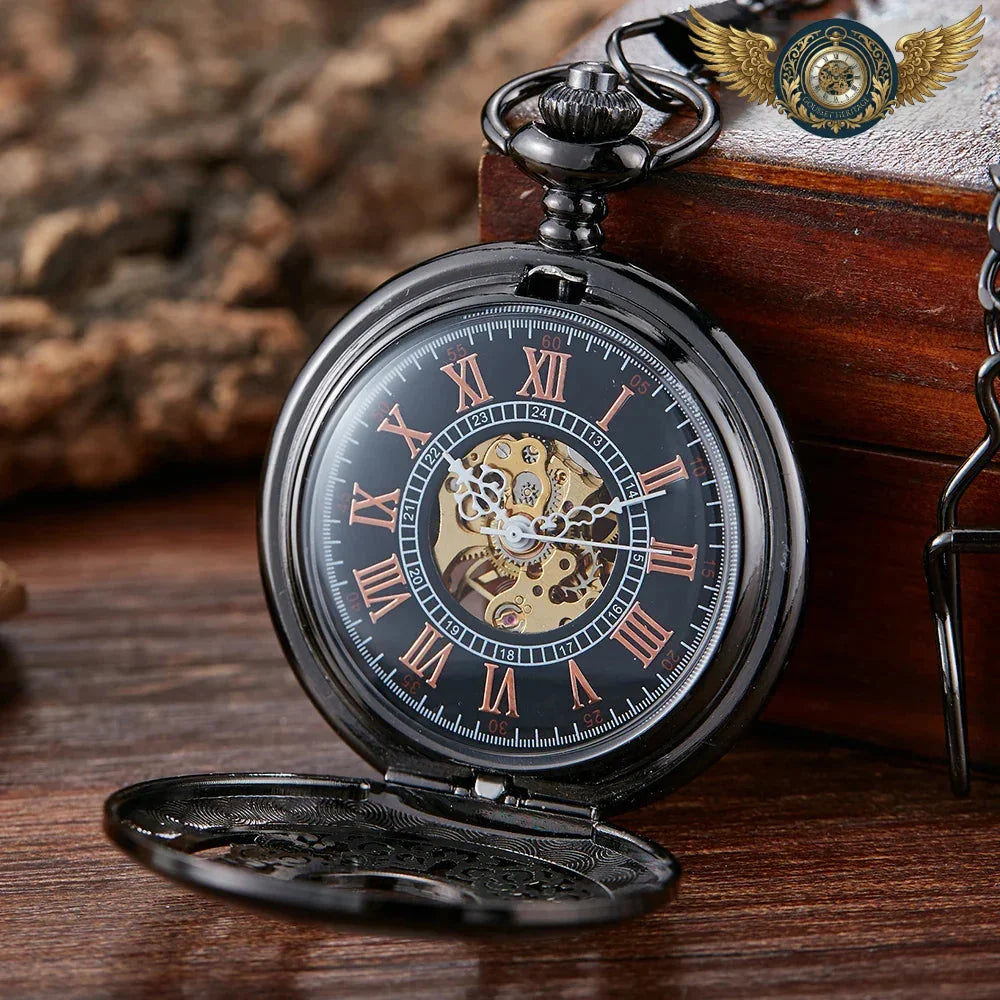 L'Automaton Noir - Montre Gousset Mécanique Squelette Dandy - Vue 2 - Gousset-heritage