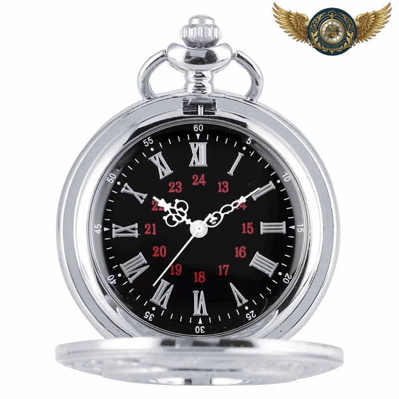 L'Autoritaire - Montre de Poche Demi-Savonnette Noire Gravée - Vue 11 - Gousset-heritage