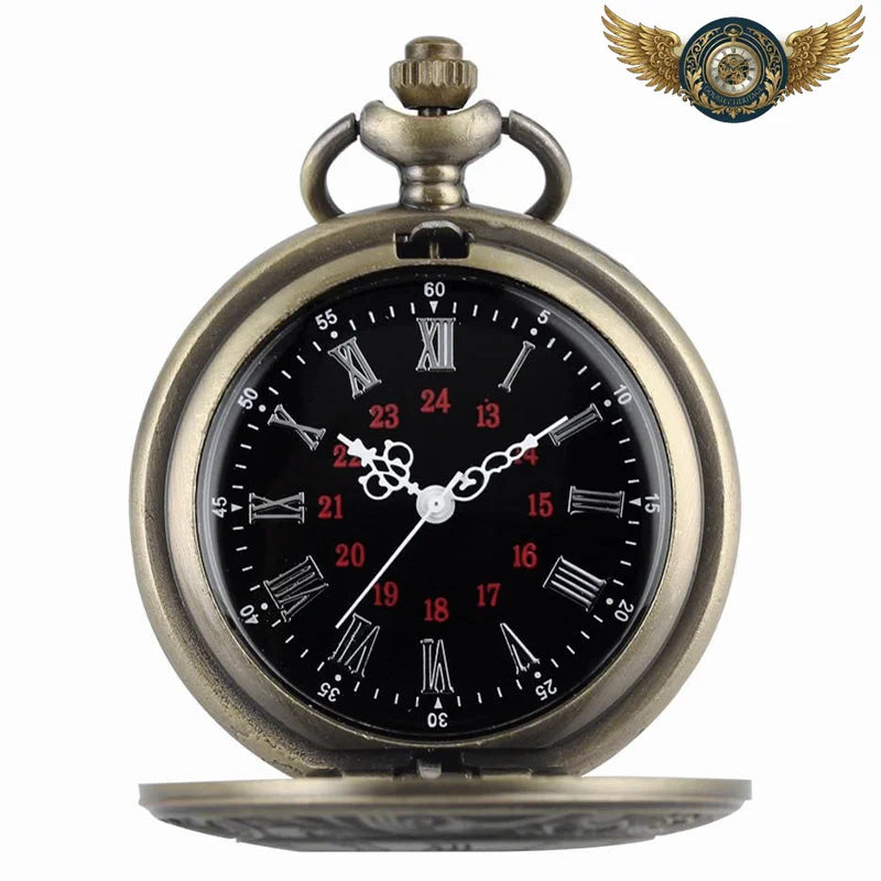 L'Autoritaire - Montre de Poche Demi-Savonnette Noire Gravée - Vue 12 - Gousset-heritage