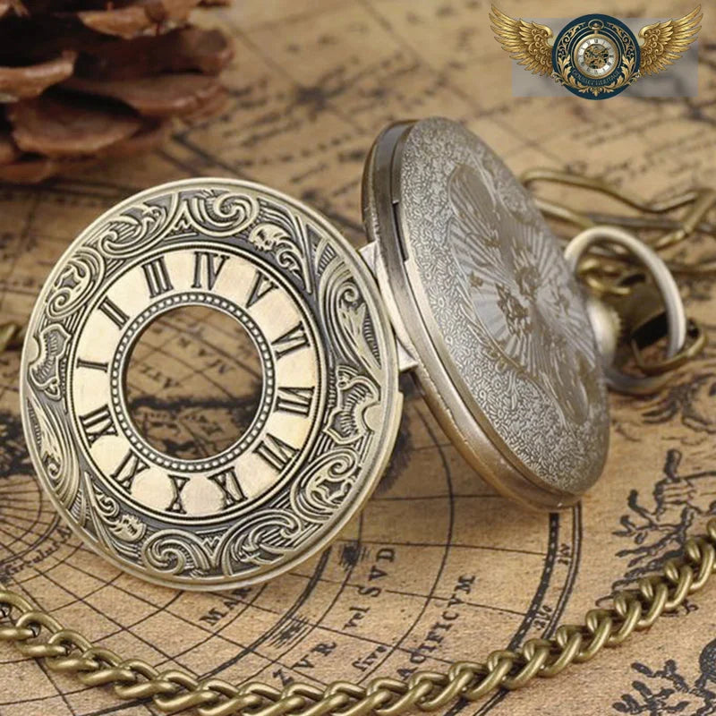 L'Autoritaire - Montre de Poche Demi-Savonnette Noire Gravée - Vue 13 - Gousset-heritage
