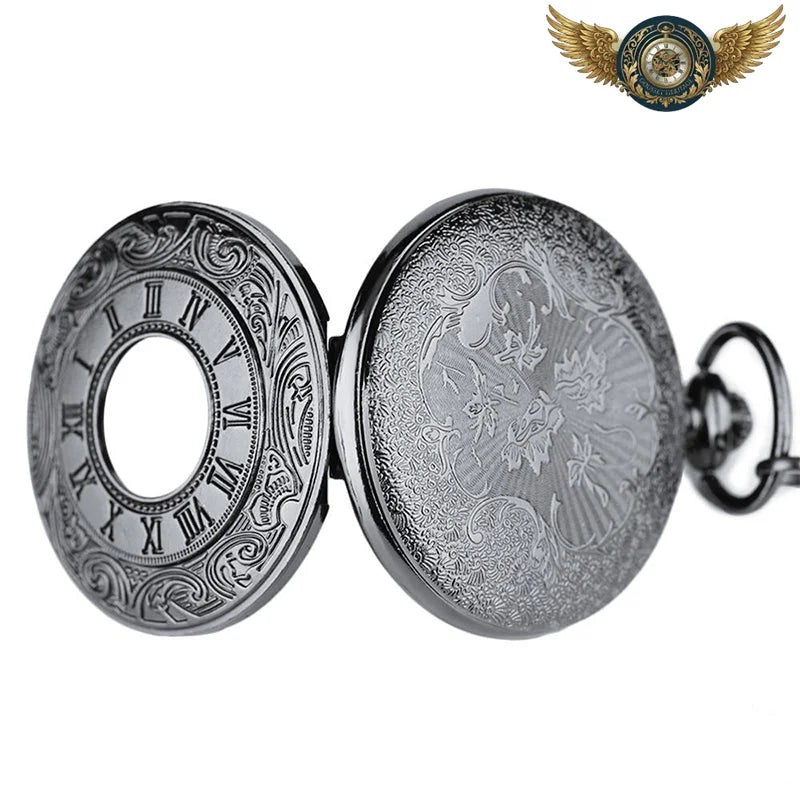 L'Autoritaire - Montre de Poche Demi-Savonnette Noire Gravée - Vue 14 - Gousset-heritage