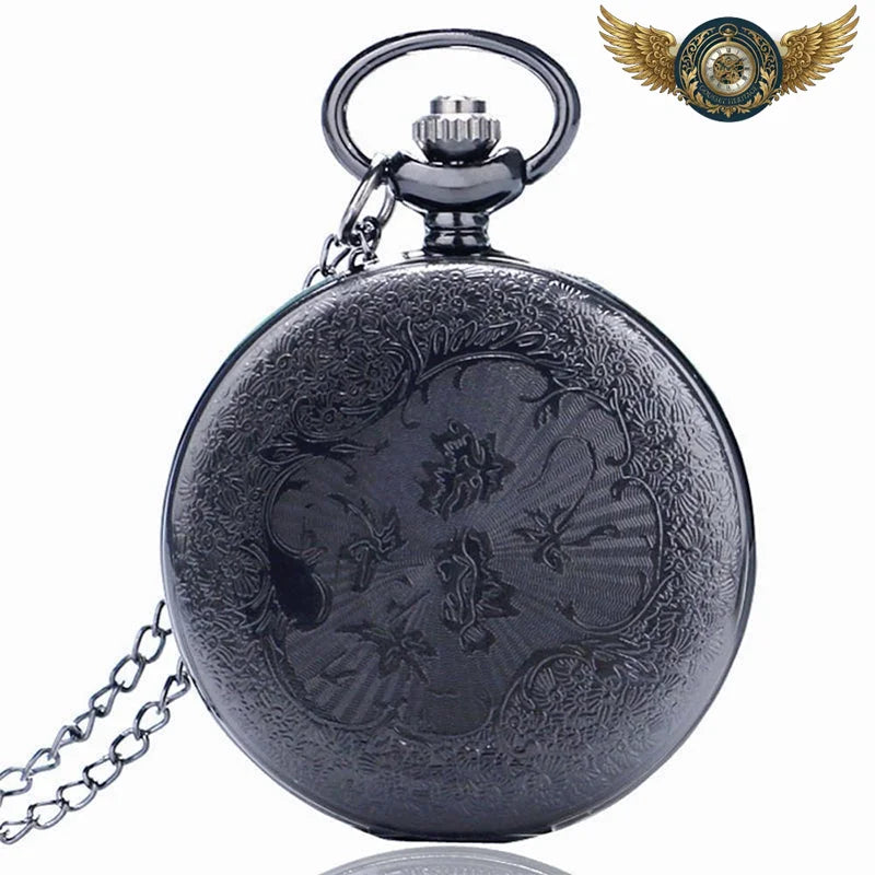 L'Autoritaire - Montre de Poche Demi-Savonnette Noire Gravée - Vue 3 - Gousset-heritage