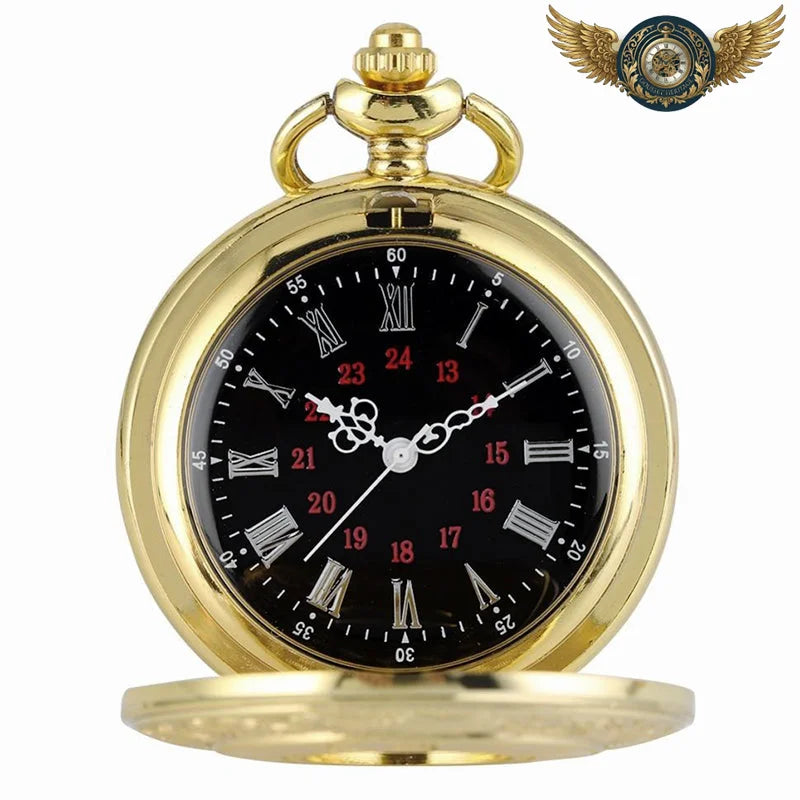 L'Autoritaire - Montre de Poche Demi-Savonnette Noire Gravée - Vue 6 - Gousset-heritage