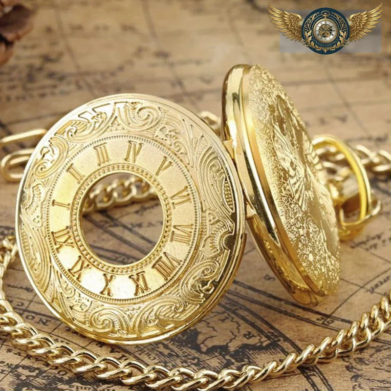 L'Autoritaire - Montre de Poche Demi-Savonnette Noire Gravée - Vue 7 - Gousset-heritage