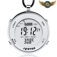 L'Aventurier - Montre de Poche Digitale Baromètre Acier Inoxydable - Gousset-heritage