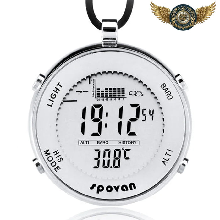 L'Aventurier - Montre de Poche Digitale Baromètre Acier Inoxydable - Vue 1 - Gousset-heritage