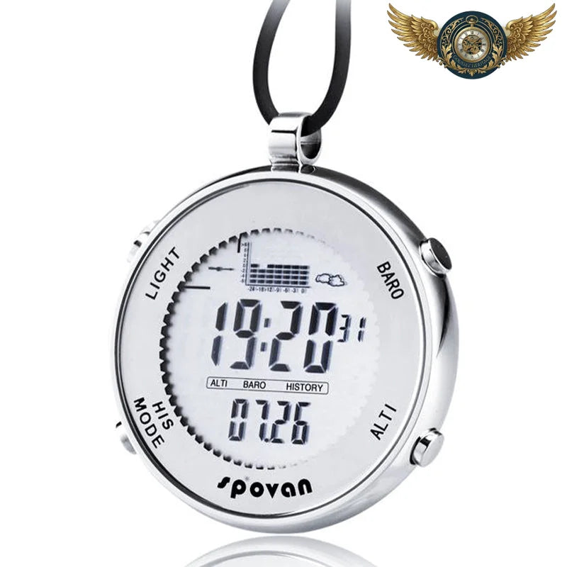 L'Aventurier - Montre de Poche Digitale Baromètre Acier Inoxydable - Vue 3 - Gousset-heritage