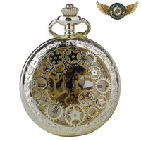 L'Aviateur - Montre Gousset Mécanique Squelette Or Demi-Chasseur - Gousset-heritage